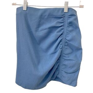 Zara Mini Skirt Ruching Periwinkle Blue Juniors Size Large
